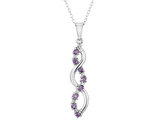 Amethyst Infinity Pendant Necklace with Diamond Accent in Sterling Silver with Chain